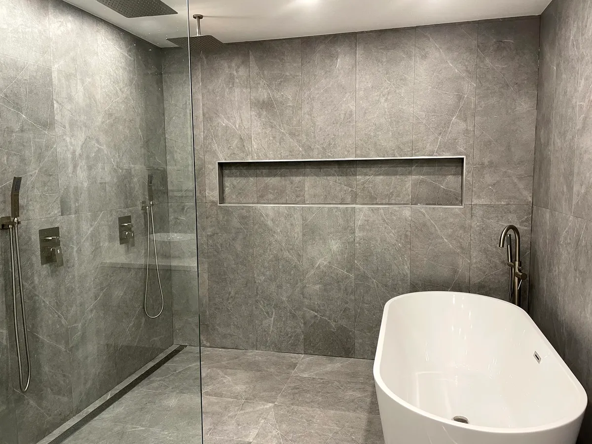 Master bathroom remodel photo from customer review